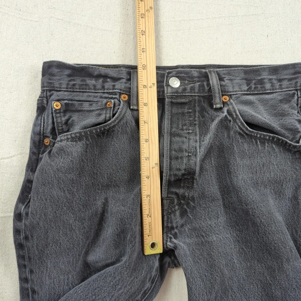 Levis 501 Jeans Mens 33x32* Black Button Fly Western Classic American Distressed